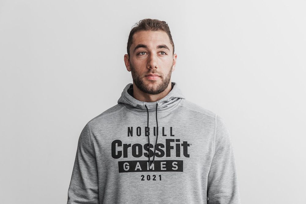 NOBULL Men's Crossfit Games® 2021 Hoodie - Heather Grey - Ireland (0698TMOLZ)